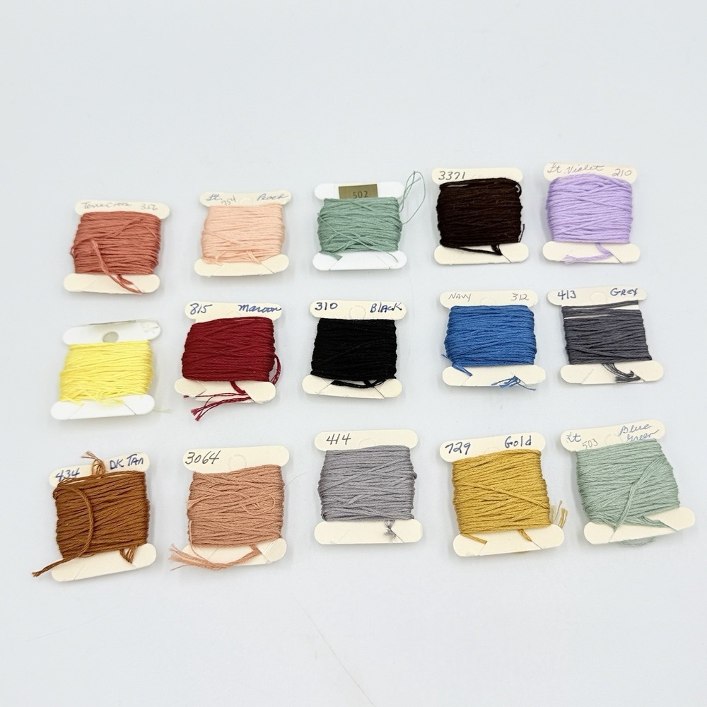 DMC Embroidery Floss Thread Lot 15 Partial Skeins Various Colors Craft
